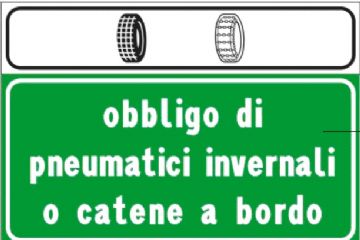 obbligo di pneumatici invernali o catene a bordo dal 15 novembre al 15 aprile