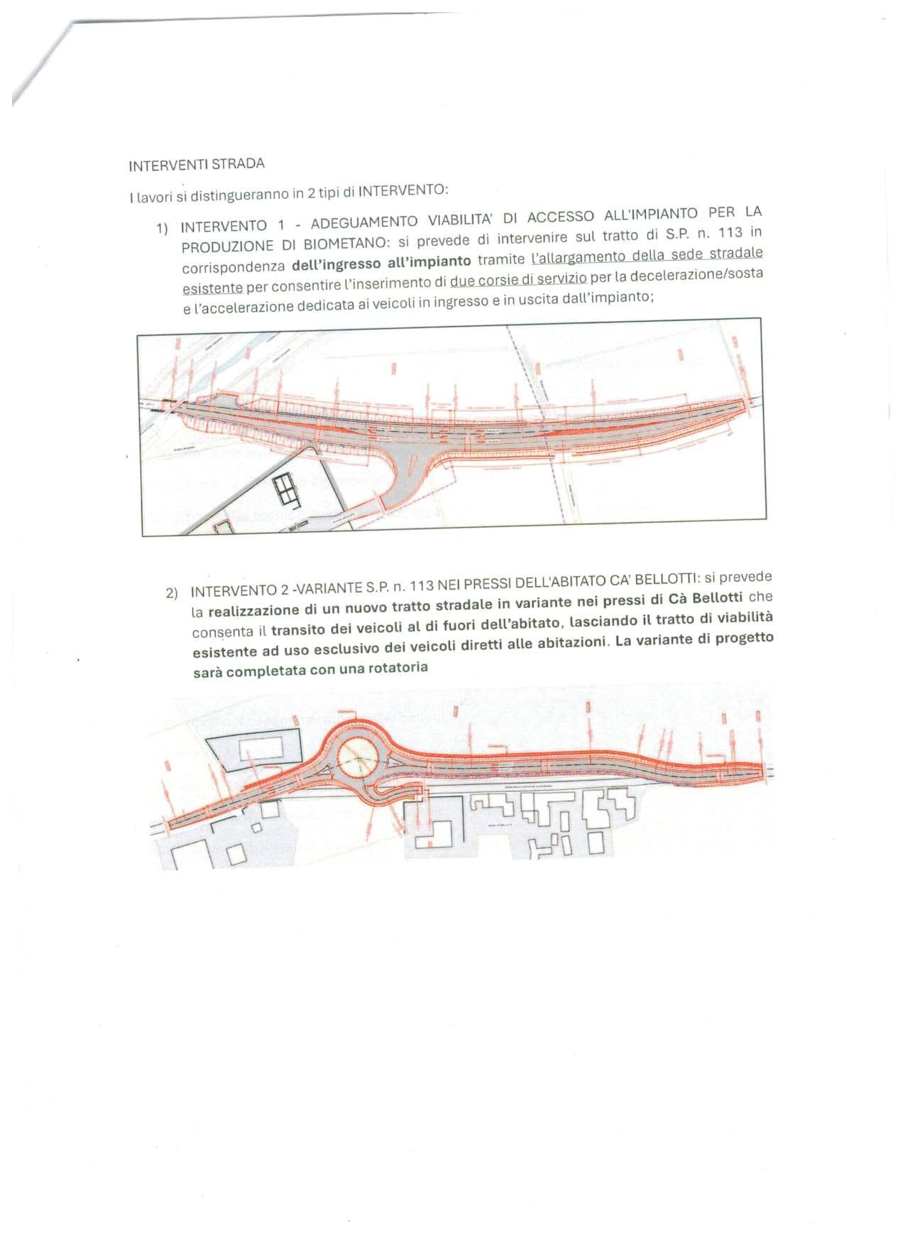 Progetto dei lavori sulla SP113