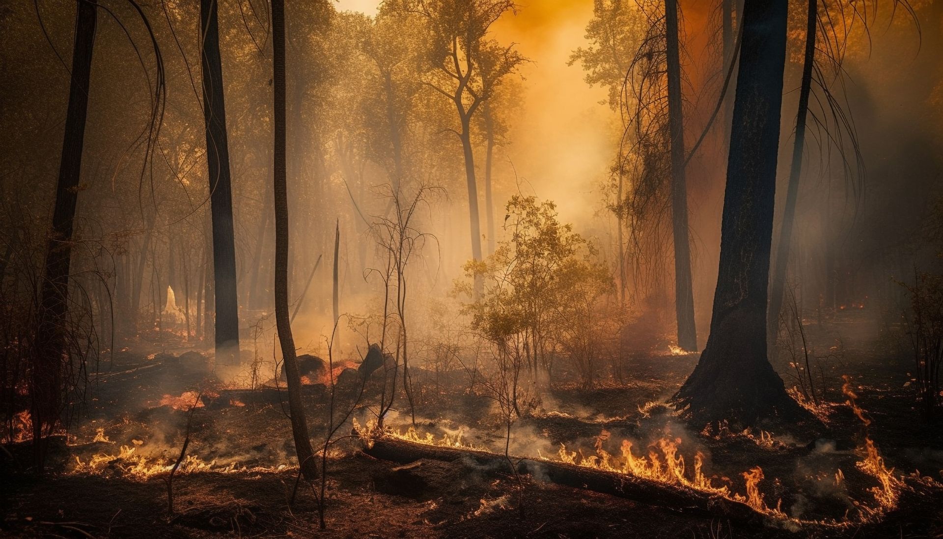 bosco in fiamme